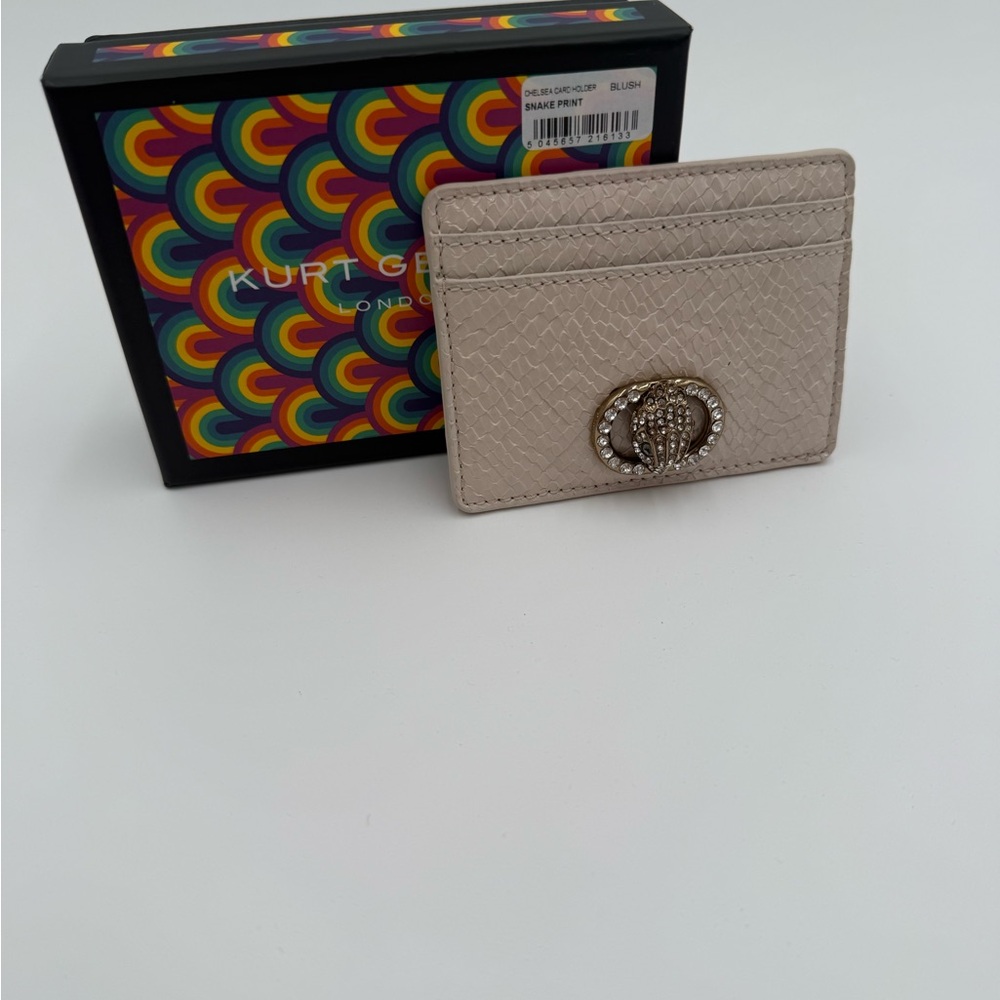Kurt Geiger Blush Card Holder with Gold Accent